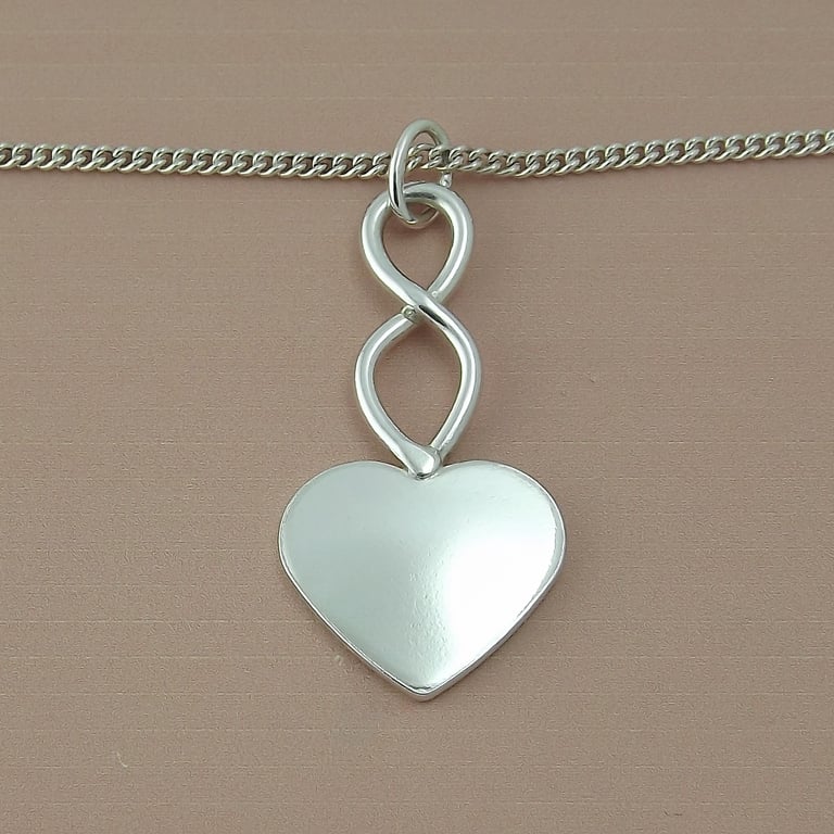 Large Handmade Sterling Silver Heart Pendant – Love & Unity Jewellery