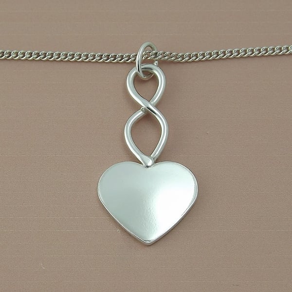 Large Handmade Sterling Silver Heart Pendant – Love & Unity Jewellery