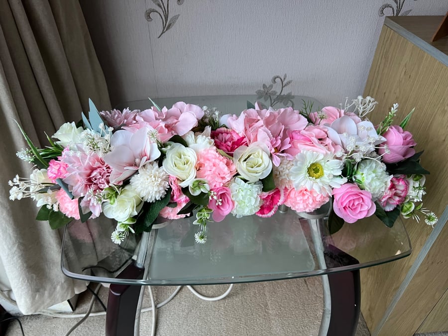 Pink table garland