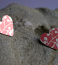 Autumn berry print heart studs - Image 3
