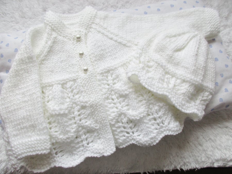 14" Newborn Matinee Coat & Hat
