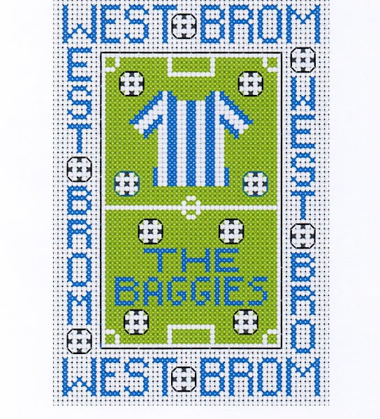 West Brom Cross Stitch Kit Size 4" x 6"  Full Kit