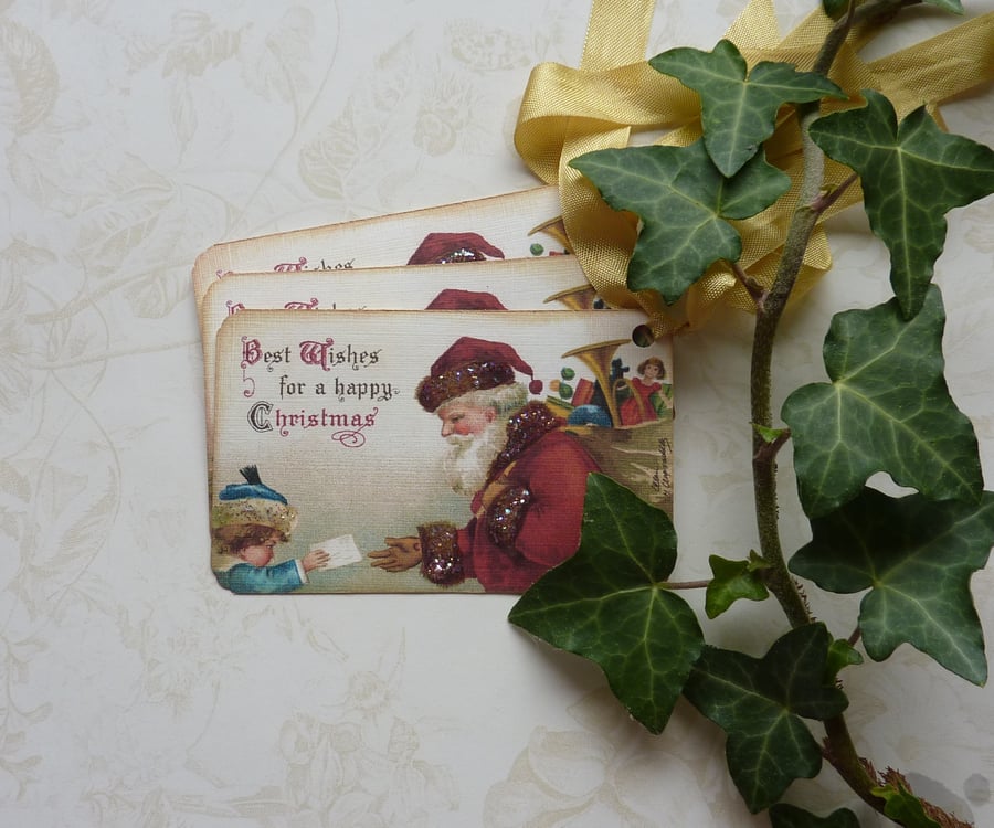 CHRISTMAS GIFT TAGS( set of 3) 'The Wish List '. Vintage-style..ready to ship...