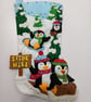 Bucilla Penguins at Play FINISHED Christmas Stocking - Can be Personalised