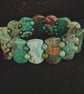 Green Rainforest Jasper Rectangular Beaded Stretch Cuff Bracelet - Image 4