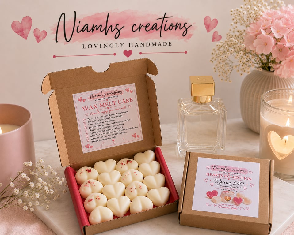 Rouge Perfume Inspired Heart Wax Melts Vegan, UK Handmade