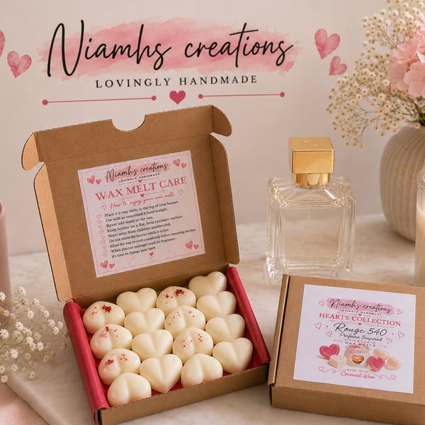 Rouge Perfume Inspired Heart Wax Melts Vegan, UK Handmade
