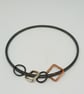 Rafaela by Fedha - oxidised silver bangle with silver and copper charms - Image 5