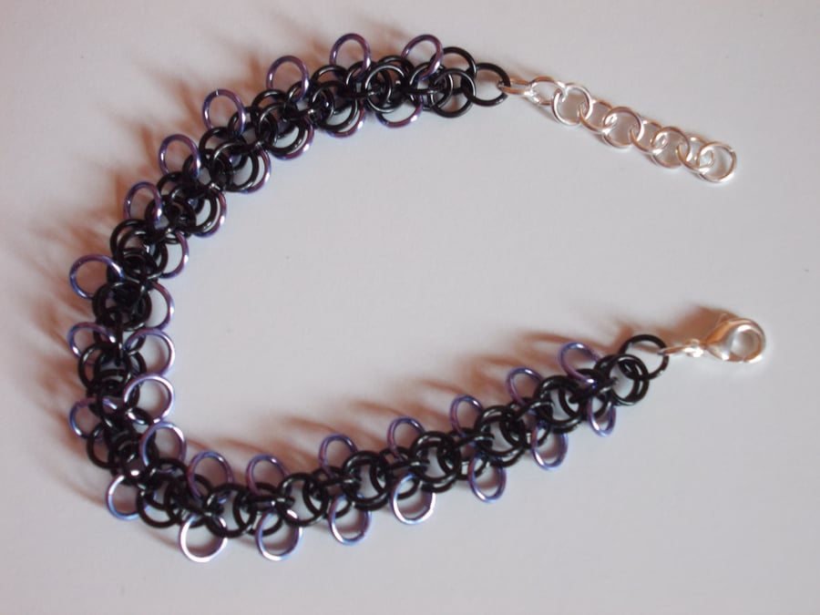 Lavender and Black orchid weave bracelet