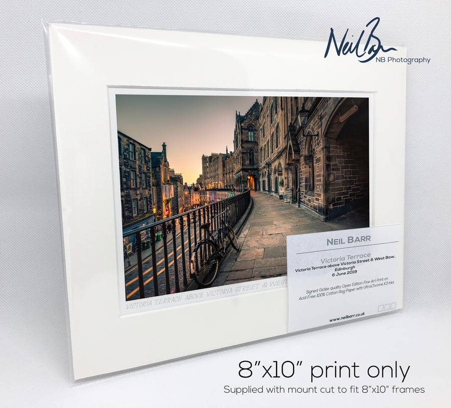 Victoria Terrace & West Bow Edinburgh Scotland - A5 (10" x 8") Unframed Print