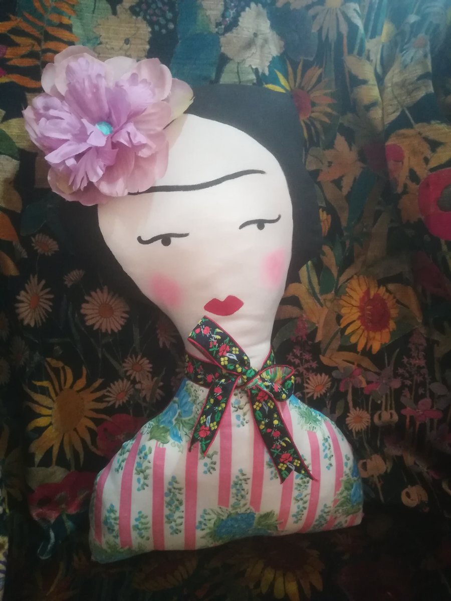 SALE Frida Kahlo inspired art doll, shelf sitter, art doll 
