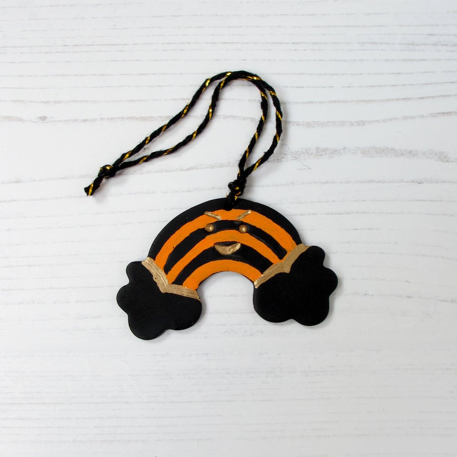 Halloween colours rainbow hanging decoration OR Magnet, Handmade,Halloween