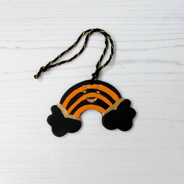 Halloween colours rainbow hanging decoration OR Magnet, Handmade,Halloween