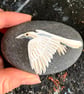 White Raven Stone - Handpainted Nature Inspired Corvid Art Unique Bird Gifts