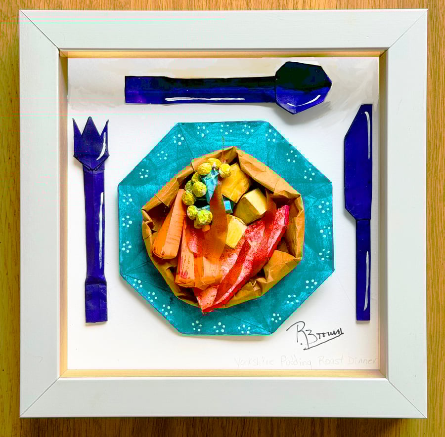 Yorkshire Puddings Roast Dinner Paper Cut Out Sculpture