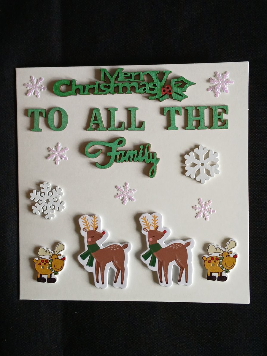 Handmade, to all the family christmas card 