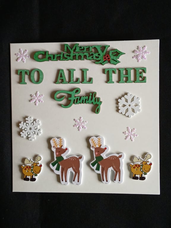 Handmade, to all the family christmas card 