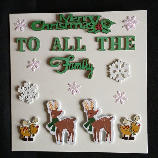 Handmade, to all the family christmas card 