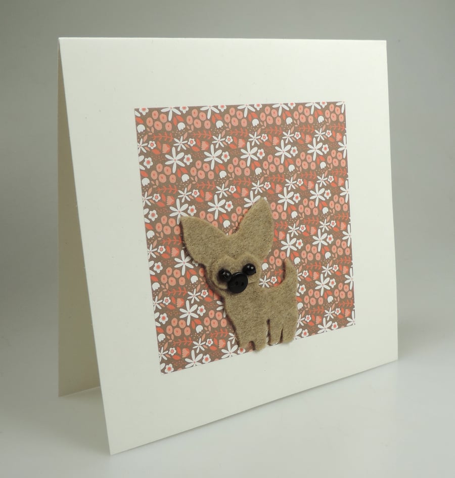 Chihuahua Dog Card, Blank inside, Birthday, Greeting, Universal gift card
