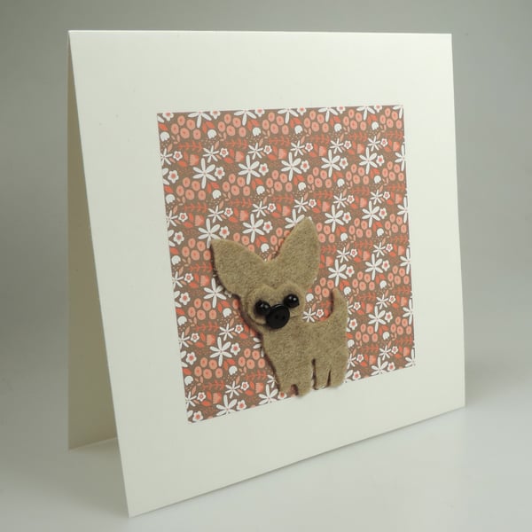 Chihuahua Dog Card, Blank inside, Birthday, Greeting, Universal gift card