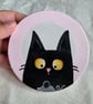 Handmade Cat & Mouse Wooden Coaster & Matching Keyring Set - Image 3