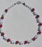 Red Coral & Crackled Clear Quartz Gemstone Statement Chunky Beaded Necklace - Image 7