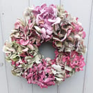 Dried Hydrangea Wreath - 27cm Diameter
