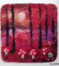 AUTUMN IN THE WOODS original, handmade, needle felted wool painting 