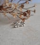Teeny Tiny Silver Forget Me Not Flower Stud Earrings - Oxidised Fine Silver - Image 1