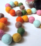 Felt Ball Garland, Earthy Bohemian, Eclectic Interiors, Gift Idea