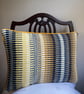Rosanna cushion: Golden & Midnight Blue. Handwoven in Wales - Image 5