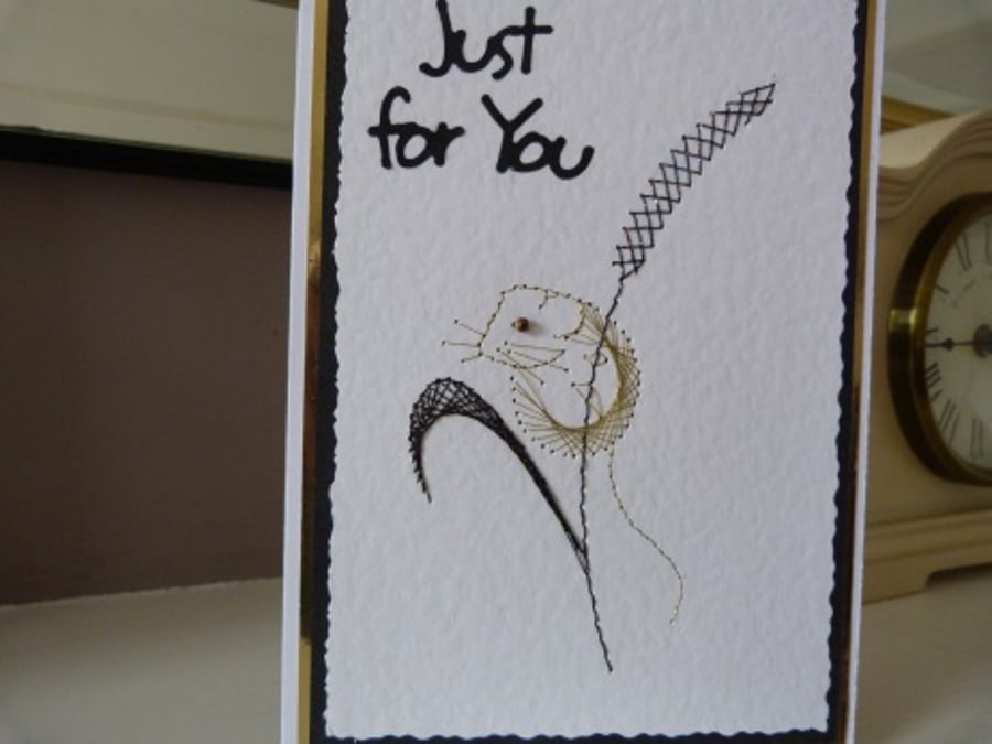Harvest Mouse Stitched Birthday Card