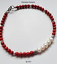 Bamboo Eco Coral & Freshwater Culture Pearls Sterling Silver Bracelet  - Image 5