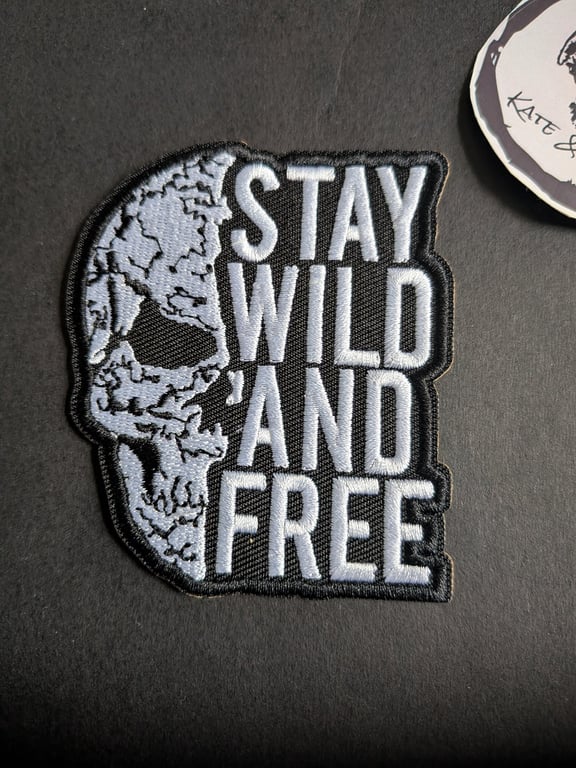 Stay Wild and Free Embroidered Iron-On Patch - 7x8.3cm