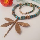 Designer Dragonly and Semi Precious Necklace