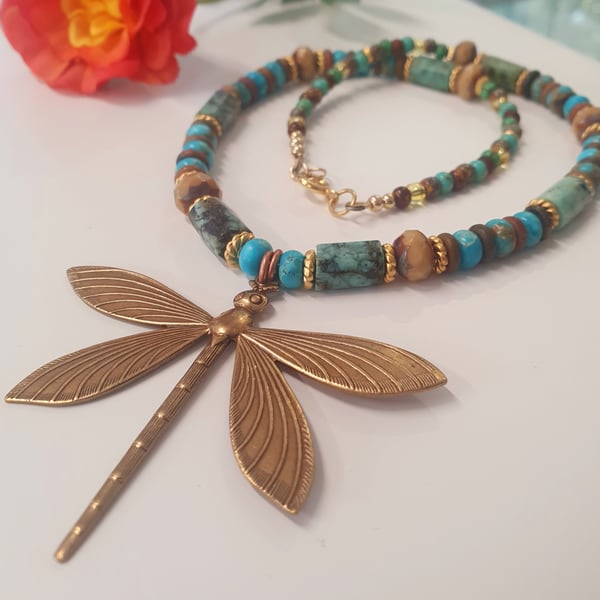 Designer Dragonly and Semi Precious Necklace
