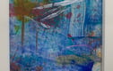 Unframed Abstract Painting in Bevelled Aperture 