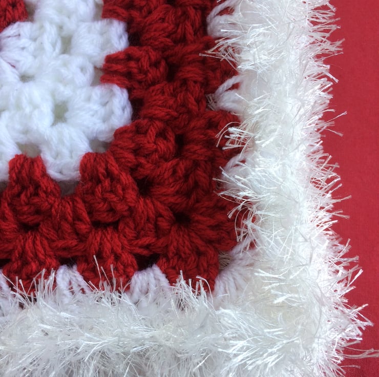 Hand Crochet Baby Blanket Girl Boy Red and White Winter Blanket