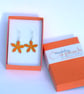 Orange wildflower earrings - Image 4