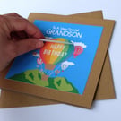 Grandson Birthday Card. ‘Lift the flap’ 3rd, 4th, 5th, 6th, 7th, 8th, 9th
