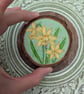 Daffodil hand-painted log slice magnet