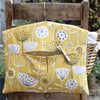Yellow, Grey and White Scandi Floral Print Peg Bag