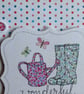 Wonderful Friend Card - Watering Can and Wellingtons - Image 5
