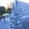 Tote bag long handles shoulder bag birds and flowers modern print
