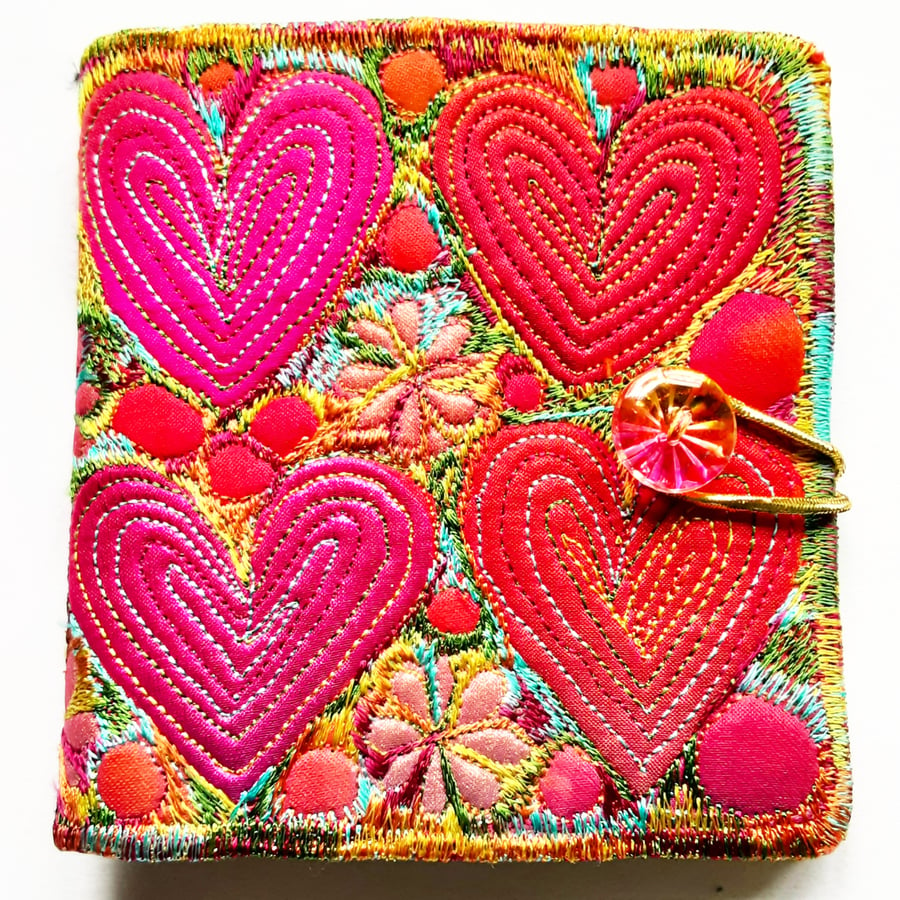 Sewing Needle Case with Free Machine Embroidery 