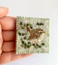 Wren brooch embroidered and needle felted wool felt - Image 2