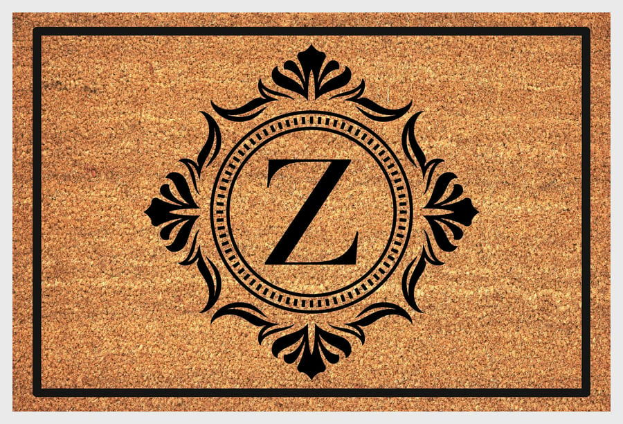 Z Letter Door Mat - Monogram Letter Z Welcome Mat - 3 Sizes