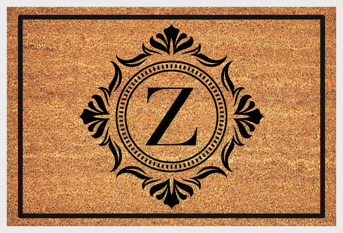 Z Letter Door Mat - Monogram Letter Z Welcome Mat - 3 Sizes