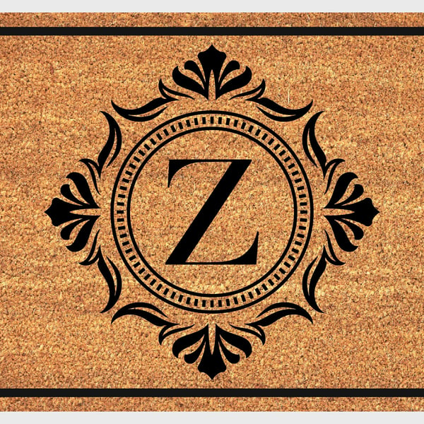 Z Letter Door Mat - Monogram Letter Z Welcome Mat - 3 Sizes