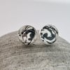 Sterling Silver and resin stud earrings handmade in UK minimal elegant